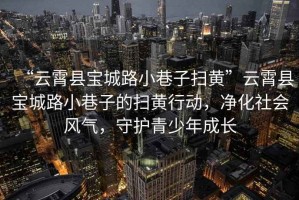 “云霄縣寶城路小巷子掃黃”云霄縣寶城路小巷子的掃黃行動，凈化社會風氣，守護青少年成長