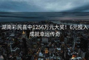 湖南彩民喜中1256萬元大獎！6元投入成就幸運傳奇