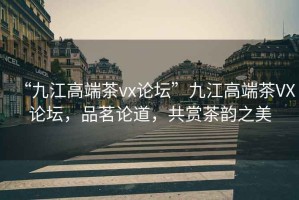 “九江高端茶vx論壇”九江高端茶VX論壇，品茗論道，共賞茶韻之美
