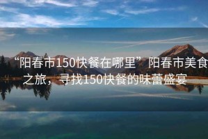 “陽春市150快餐在哪里”陽春市美食之旅，尋找150快餐的味蕾盛宴