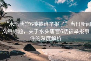 “水頭唐宮6樓被誰舉報(bào)了”當(dāng)日新聞文章標(biāo)題，關(guān)于水頭唐宮6樓被舉報(bào)事件的深度解析