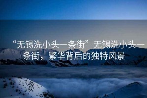 “無錫洗小頭一條街”無錫洗小頭一條街，繁華背后的獨(dú)特風(fēng)景