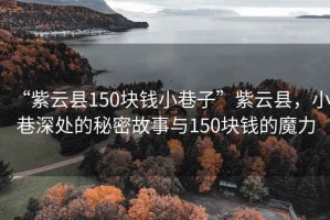 “紫云縣150塊錢(qián)小巷子”紫云縣，小巷深處的秘密故事與150塊錢(qián)的魔力