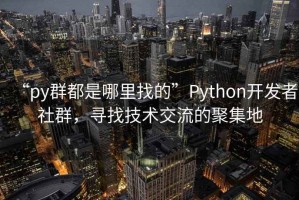 “py群都是哪里找的”Python開發(fā)者社群，尋找技術(shù)交流的聚集地