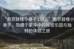 “南京鼓樓小巷子150元”南京鼓樓小巷子，隱藏于繁華中的秘密樂園與獨(dú)特的體驗(yàn)之旅