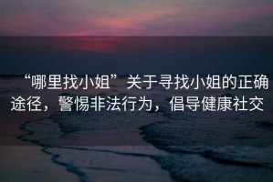 “哪里找小姐”關于尋找小姐的正確途徑，警惕非法行為，倡導健康社交