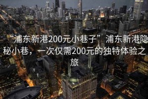 “浦東新港200元小巷子”浦東新港隱秘小巷，一次僅需200元的獨(dú)特體驗(yàn)之旅