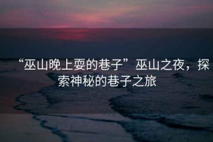 “巫山晚上耍的巷子”巫山之夜，探索神秘的巷子之旅