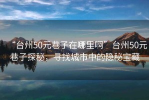“臺(tái)州50元巷子在哪里啊”臺(tái)州50元巷子探秘，尋找城市中的隱秘寶藏