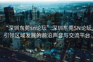 “深圳東莞sn論壇”深圳東莞SN論壇，引領(lǐng)區(qū)域發(fā)展的前沿聲音與交流平臺(tái)