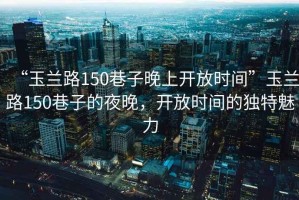 “玉蘭路150巷子晚上開放時間”玉蘭路150巷子的夜晚，開放時間的獨特魅力