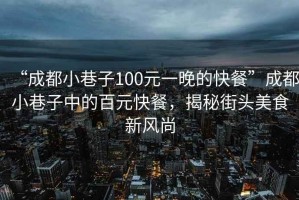 “成都小巷子100元一晚的快餐”成都小巷子中的百元快餐，揭秘街頭美食新風(fēng)尚