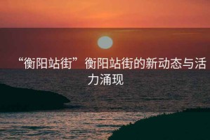 “衡陽站街”衡陽站街的新動態(tài)與活力涌現(xiàn)