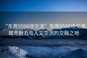 “東莞9598場(chǎng)交流”東莞9598場(chǎng)交流，城市魅力與人文交流的交融之地