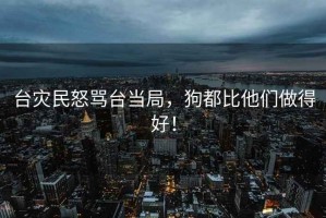 臺災(zāi)民怒罵臺當(dāng)局，狗都比他們做得好！