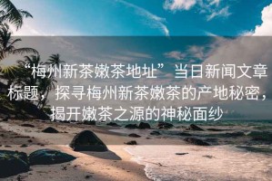“梅州新茶嫩茶地址”當日新聞文章標題，探尋梅州新茶嫩茶的產(chǎn)地秘密，揭開嫩茶之源的神秘面紗