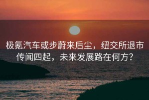 極氪汽車或步蔚來后塵，紐交所退市傳聞四起，未來發(fā)展路在何方？