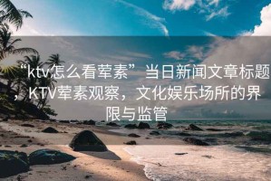 “ktv怎么看葷素”當(dāng)日新聞文章標(biāo)題，KTV葷素觀察，文化娛樂場所的界限與監(jiān)管