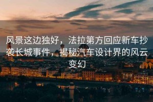 風景這邊獨好，法拉第方回應新車抄襲長城事件，揭秘汽車設計界的風云變幻