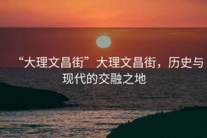 “大理文昌街”大理文昌街，歷史與現(xiàn)代的交融之地