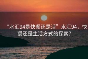 “水匯94是快餐還是活”水匯94，快餐還是生活方式的探索？
