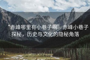 “赤峰哪里有小巷子啊”赤峰小巷子探秘，歷史與文化的隱秘角落