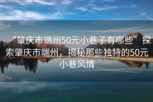 “肇慶市端州50元小巷子有哪些”探索肇慶市端州，揭秘那些獨特的50元小巷風(fēng)情