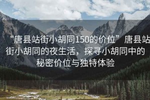 “唐縣站街小胡同150的價位”唐縣站街小胡同的夜生活，探尋小胡同中的秘密價位與獨特體驗