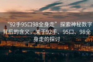 “92手95口98全身走”探索神秘?cái)?shù)字背后的含義，關(guān)于92手、95口、98全身走的探討