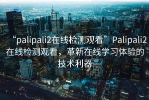 “palipali2在線檢測觀看”Palipali2在線檢測觀看，革新在線學習體驗的技術(shù)利器