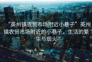 “英州鎮(zhèn)農(nóng)貿(mào)市場附近小巷子”英州鎮(zhèn)農(nóng)貿(mào)市場附近的小巷子，生活的繁華與煙火