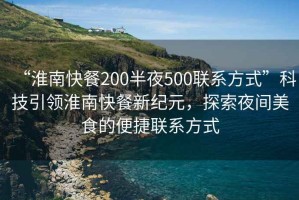 “淮南快餐200半夜500聯(lián)系方式”科技引領(lǐng)淮南快餐新紀(jì)元，探索夜間美食的便捷聯(lián)系方式