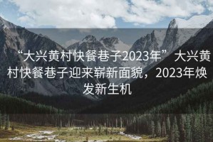 “大興黃村快餐巷子2023年”大興黃村快餐巷子迎來嶄新面貌，2023年煥發(fā)新生機(jī)