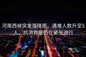 河南西峽突發(fā)強(qiáng)降雨，遇難人數(shù)升至5人，抗洪救援仍在緊張進(jìn)行