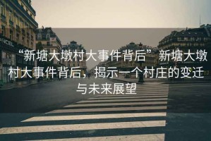 “新塘大墩村大事件背后”新塘大墩村大事件背后，揭示一個(gè)村莊的變遷與未來展望