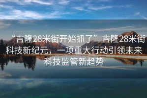 “吉隆28米街開始抓了”吉隆28米街科技新紀元，一項重大行動引領未來科技監(jiān)管新趨勢