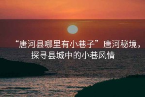 “唐河縣哪里有小巷子”唐河秘境，探尋縣城中的小巷風(fēng)情