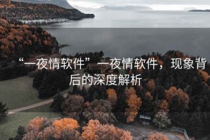 “一夜情軟件”一夜情軟件，現(xiàn)象背后的深度解析