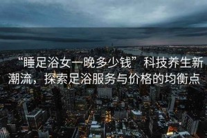 “睡足浴女一晚多少錢(qián)”科技養(yǎng)生新潮流，探索足浴服務(wù)與價(jià)格的均衡點(diǎn)