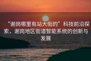 “謝崗哪里有站大街的”科技前沿探索，謝崗地區(qū)街道智能系統(tǒng)的創(chuàng)新與發(fā)展