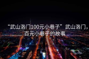 “武山洛門100元小巷子”武山洛門，百元小巷子的故事