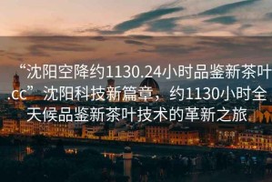 “沈陽空降約1130.24小時品鑒新茶葉.cc”沈陽科技新篇章，約1130小時全天候品鑒新茶葉技術的革新之旅