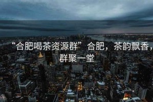 “合肥喝茶資源群”合肥，茶韻飄香，群聚一堂