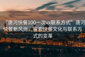 “唐河快餐100一次vx聯(lián)系方式”唐河快餐新風(fēng)尚，探索快餐文化與聯(lián)系方式的變革