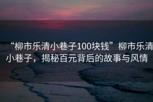 “柳市樂清小巷子100塊錢”柳市樂清小巷子，揭秘百元背后的故事與風(fēng)情