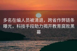 多名在編人員被清退，跨省作弊鏈條曝光，科技手段助力揭開教育腐敗黑幕