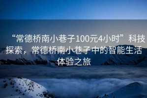 “常德橋南小巷子100元4小時(shí)”科技探索，常德橋南小巷子中的智能生活體驗(yàn)之旅