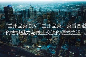 “蘭州品茶 加V”蘭州品茶，茶香四溢的古城魅力與線上交流的便捷之道