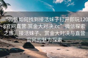 “微信如何找到接活妹子打開即玩1208官網(wǎng)直營.賞金大對決.cc”微信探索之旅，接活妹子、賞金大對決與直營官網(wǎng)的魅力探索