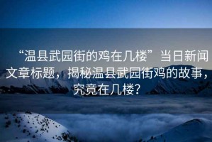 “溫縣武園街的雞在幾樓”當日新聞文章標題，揭秘溫縣武園街雞的故事，究竟在幾樓？